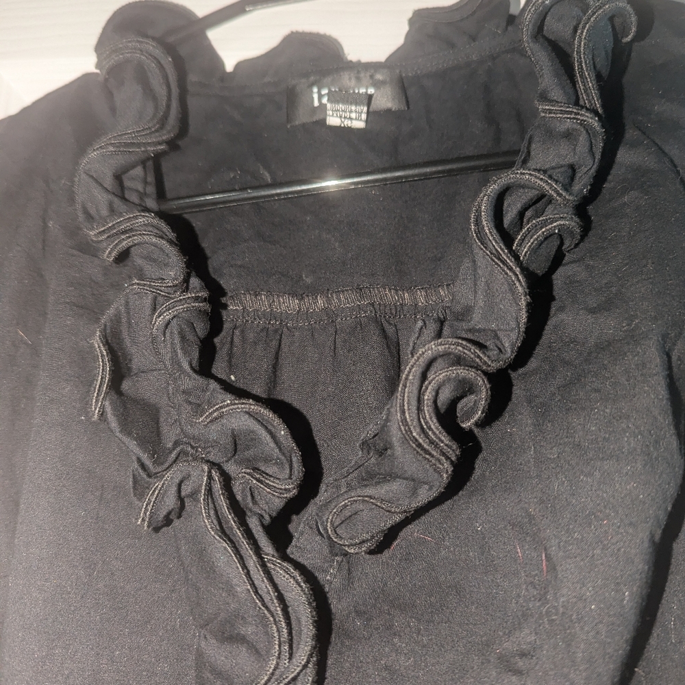 Cotton babydoll mini-midi dress. Cap sleeves. Buttons down the center. XS - Picture 4 of 8